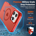 SUPFINE Magnetic for iPhone 16 Pro Max Case (Compatible with MagSafe) (Military Grade Drop Protection) Slim Translucent Matte Shockproof with Anti-Fingerprint Phone Case,Red