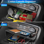 YPHUIKI 4PCS Center Console Organizer Compatible with Honda CRV 2023 2024 2025 2026 Accessories CR-V Hybrid Armrest Organizer Tray Hidden Storage Box Cup Holder