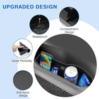 Canvcle Car Door Side Storage Box and Trash Can for Honda CR-V 2023-Present, 4 Compartments, Black, Matte, Scratchproof, 9L Capacity, 50 lbs Max Weight, Easy Install