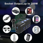 EUGIZMO Cigarette Lighter Plug Splitter, 3 Socket 200W Car Cigarette Lighter Adapter USB Charger Extension Cord Multi Port Power Plug 12V/24V Splitter with LED Voltage Display Independent Switches