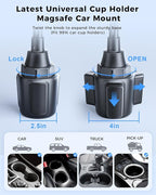 SUPERONE 2026 Upgraded for MagSafe Cup Holder Charger, MagSafe Car Mount Charger 15W Fast Charging with Adjustable Gooseneck for iPhone 17 16 15 14 13 12 Pro Max Plus Mini MagSafe Case