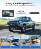 AUTO-VOX White Solar Wireless Backup Camera with 5" 1080P Monitor: 5000mAh Battery 2 Mins DIY Installation & 2 Split Screen Back Up Camera, IP69K Waterproof Reverse Camera for Car, Van, SUV, Truck