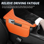 Stacool Upgraded Car Center Console Cover,Microfiber Leather Car Armrest Cover Cushion with 2 Storage Bags,Universal Car Armrest Storage Box (Orange)