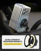 Scosche MagSafe Car Mount, Magnetic Dashboard Phone Holder for Car with 3M Adhesive Base, Strong Magnet Hold, 360° Rotatable Cell Phone Car Mount for iPhone 17/16/15/14/13/12, Includes Magnetic Ring