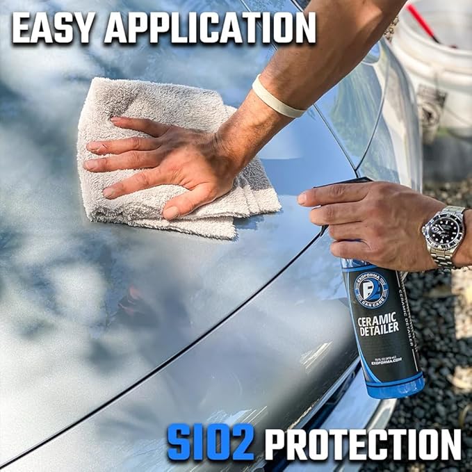 ExoForma Ceramic Detailer - SiO2 Ceramic Spray Wax Sealant, Delivers High Gloss, Superior Durable Protection & Hydrophobic Action - Extends Coating Lifespan - For Cars, Boats, ATVs & RVs, 16 oz