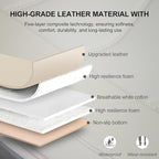 BOPUOVRE Car Seat Cover for Luxury & Comfort - PU Leather, Anti-Slip, Full Wrap Protection with Storage Pocket for Bottom Cushion - Universal Fit for 95% of Vehicles (Yellowish-White,2 Piece)