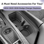 LUWU 2025 2026 Charger Center Console Cup Holder Compatible with 2024 2025 2026 Charger Daytona R/T Scat Pack Premium Silicon Cup Holder Spill-Proof, Easy Install & Clean, Black Interior Accessories