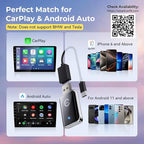 Wireless Carplay Adapter for iPhone, Convert Wired Car play to Wireless, 2 in 1 Plug and Play Mini CarPlay and Android Auto Adapter for iOS 10 Android 11 and Above, Cars with Built-in Carplay (Silver)