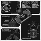 Tackform All Metal Dash Mount Magnetic Phone Holder - Compatible with MagSafe, 2024-2025 Jeep Wrangler JL, 4xe, & Gladiator JT | Carbon Fiber Arm | Compatible with iPhone, Galaxy, More | Black