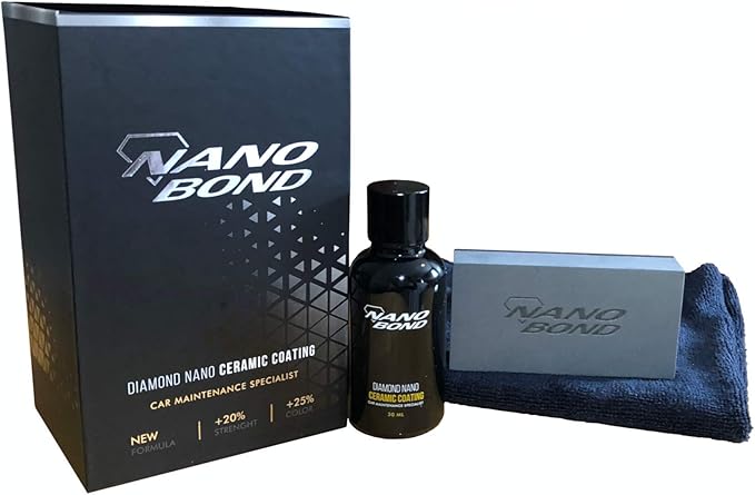 Nano Bond Ceramic Coating, PRO car Care kit with 2 Pack 100g Clay Bar kit for Paint Correction, Glass, and Wheel Exterior Care Product kit, Hydrophobic