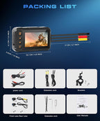 Dual Channel Dash Cam for Motorcycle, 3" HD IPS Screen, 720P Front and 480P Rear, Parking Monitoring, G-Sensor, Motion Sensing, Loop Recording, IP67 & HDR, for All Motorcycles