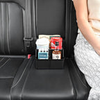 Car Front Seat Organizer with Compartment,Center Console Organizer,Car Armrest Storage Box,Back Seat Cup Holder Tray,Between Seat Small Caddy with Phone Holder for Truck,SUV,Van (Black)