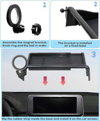 Car Phone Holder for KIA Telluride 2020 2021 2022 Accessories Apply to 10.25 Inch Screen Fixed Clip Magnetic Cell Phone Mount Hands-Free 360 Degree Rotation with Dashboard Storage Tray