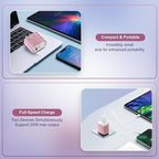 Aolcev for iPhone Charger Fast Charging Bling 2 in 1 USB A USB C Charger Block 25W Type C Fast Charging Blocks for iPhone 17 16 15 14 13 iPad Bling USB C Adapter for Galaxy S26 S25 Rhinestones Pink