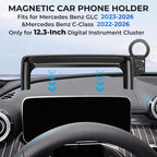 Car Phone Holder for Mercedes Benz GLC 2023-2026 & C-Class 2022-2026 (Only for 12.3-Inch Screen) 360° Rotation Magnetic Cell Phone Mount, Compatible with Magsafe, Does Not Affect Air Vent