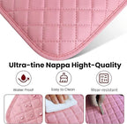 Upgraded Car Center Console Cover Pink,Microfiber Leather Car Armrest Cover Cushion with 2 Storage Bags,Universal Car Armrest Storage Box Car Interior Accessories for Most Vehicles (Pink)
