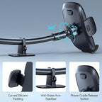 FESIYOYE Phone Mount for Car [6.2in Flexible Arm] Cell Phone Holder for Windshield Dashboard [Washable Strong Suction] Automotive Accessories Car Mount for iPhone Android Smartphone Universal Cradles