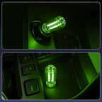 iFunyLED Car Interior USB LED Night Light, Portable Touch dimmable Car Ambient Lighting Kit, Retro Mini Transparent Glass Bottle Lamp Decorations for Vehicle Camping Bedroom Hallway, Pack of 2(Green)