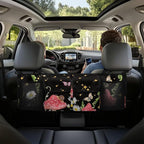 Butterfly Mushroom Car Backseat Trunk Organizer Daisy Stars Hanging Cargo Bag Multipurpose Trunk Storage Bag with 3 Adjustable Buckles