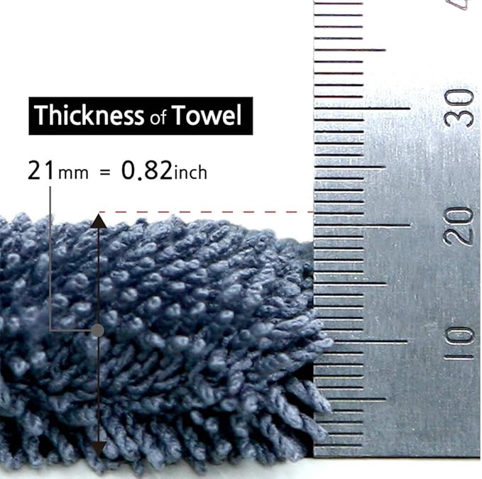 Microfiber Car Drying Towel, 1300GSM Superior Absorbency Twist Loop for Drying Cars, Trucks, and SUVs (Gray, 20"x32")