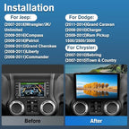 Doreon (2GB+64GB ROM) Car Stereo for Jeep Wrangler JK 2007-2018 Compass Grand Cherokee Dodge Ram 1500, 10.1" Android 15 Radio with Wireless CarPlay Android Auto WiFi GPS BT FM AM SWC Backup Camera