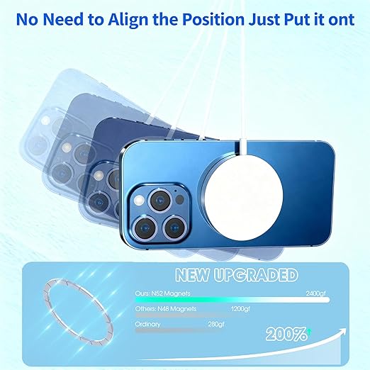 Magnetic Wireless Charger,[Apple MFi Certified]iPhone Charger Apple Mag-Safe Charger with 15W 3.3FT iPhone Fast Magnetic Charging Pad for iPhone 17 Pro Max/17 Air/16 Pro/16/15 Pro Max/14/13/12/AirPods