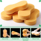 Vesici 24 Pack Car Wash Sponges Large Sponges Bulk Big All-Purpose Scrubber Thick Foam Car Cleaning Supplies for Washing Boat Kitchen Household with Single Vacuum Compressed Packing (Earthy Yellow)