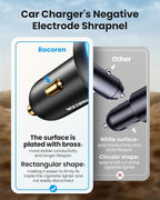 Rocoren 70W Car Charger for iPhone 17/16 Pro Max, USB C Car Charger Fast Charging with 8.2Ft Type C Coiled Cable, Super Fast Cigarette Lighter USB C Phone Adapter for iPhone 15, iPad, Samsung, Android