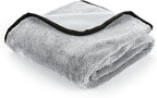 The Rag Company - Slim Dryer Towel - Ultra-Absorbent Korean Microfiber, Suede Edge, Car Drying Towel. 25" x 35" Grey