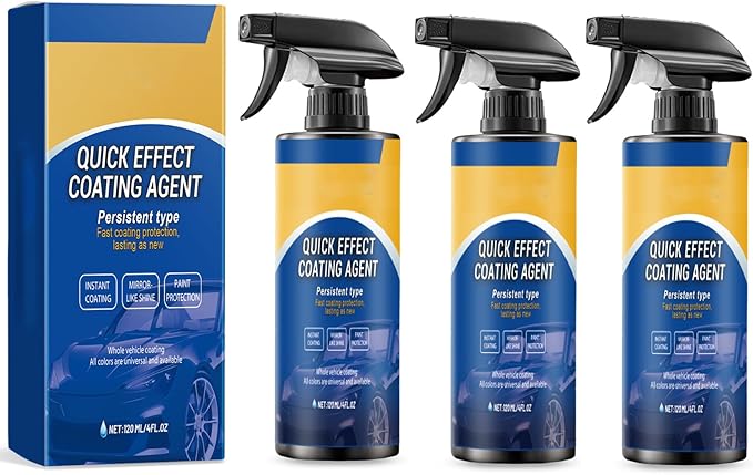 Car Coating Spray for Shine & Protection, Quick Effective Coating Spray, Advanced Car Quick-Acting Coating Agent Spray, Waterless Wash, Lasting, For All Cars (3pcs)