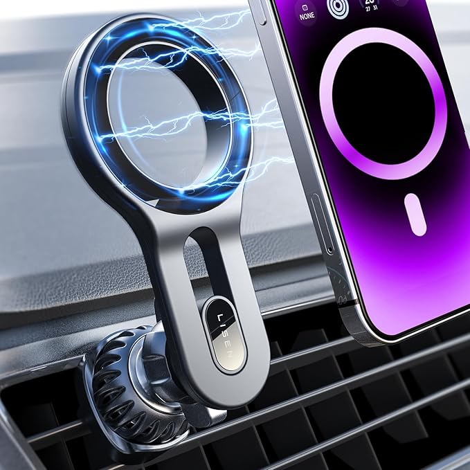 LISEN for MagSafe Car Mount, Magnetic Phone Holder for Car Air Vent Phone Mount, Hands Free Car Phone Mount Phone Holders for Your Car Accessories for Women Men for iPhone 17 Pro Max 16 15 14 13