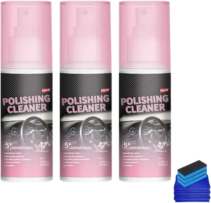 Interior Car Cleaner & Polishing Cleaner Car Interior,2026 Upgrade All Purpose Car Interior Detailer Spray for Dashboards, Seats, Leather, Plastic (3pcs)