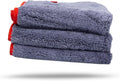 Maxshine 16”x24” Universal 3-Pack Gray Microfiber Towel - 600GSM Red Silk Border, Scratch-Free Towels for Fast Car Washing & Drying - Ideal for Car Detailing