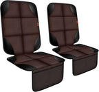 XHYANG Car Seat Protector 1 Pack Car Seat Cushion Mat Thickest Padding,Waterproof 600D Fabric Car Seat Covers for Non-Slip Backing Mesh Pockets for Baby and Pet (Brown, 2 Pcs)