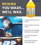 NEW CAR WASH - Concentrated Soap with Carnauba Wax for RV, School Buses, ATV, Boat, Motorcycle, Detailing, Cleaning- 1oz. per gallon