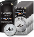 Golf Car Air Freshener by HookUp - 10 Pack - Black Gold Scent (Extra Strong) | Unique Golf Gift for Players, Coach, Fans | Hanging Car Accessory with Long Lasting Fresheners Smell