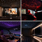 Small Size 16W Twinkle RGBW APP Fiber Optic Lights, Music Activated 550pcs*0.03in(9.8ft/3m) Optical Fiber Star Ceiling Light Kit for Car Truck Headliner Star/Home