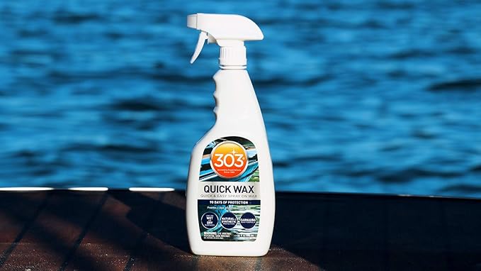 303 (30213-6PK) Marine Quick Wax - Quick And Easy Spray On Wax - 90 Days Of Protection - Provides a Slick, Protective, Glossy Shine - Use On Wet Or Dry Surfaces - Carnauba Wax, 32 fl. oz. 6 Pack