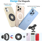 Romuto for MagSafe Car Mount【2800gf Strongest Magnetic】Magnetic Phone Holder for Car Dash【360° Adjustable】3 IN 1 Car Phone Holder Mount Magnetic Car Mount for iPhone 17 Pro Max Air 16 15 Magsafe Case
