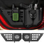 VEILS Rear Door Storage Box for Jeep Wrangler JL JLU 4XE (2018-2025) & Gladiator JT (2020-2025) Accessories, Fits Manual/Power Seats, Heavy-Duty Metal Door Pockets Organizer 2PCS
