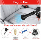 HANDY Tornado Car Cleaning Gun with Rubber Guard and Brass Adjustable Air Flow Nozzle Air Gun for Compressor Pneumatic Tool for Dust Cleaning Car Detailing