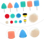 Healifty 3sets Car Detailing Sponge Pads Auto Polishing Wheel Polishing Pad Kit Buffing Vehicle Polisher Equipment 16pcs*3