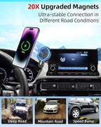 PZK Car Phone Holder for Toyota Highlander Hybrid Lmited/Platinum 2020-2024 2025 Accessories Only for 12.3-inch Screen Magnetic 15W Fast Wireless Charger Car Phone Mount (Not Fit 8-Inch L/LE/XLE)