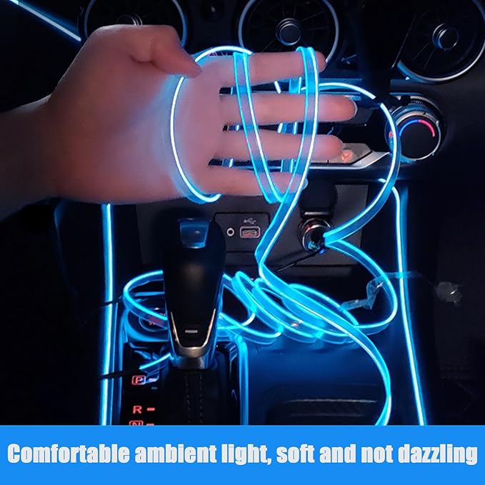 Car Interior Lights for Skoda Octavia Kamiq Karoq Kodiaq Superb Yeti Scout LED Car Interior Atmosphere Lamp Car Ambient Lighting Kits,Ice Blue