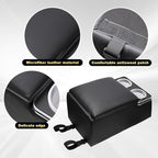 Center Console Organizer with Cup Holder & Padded Top Lid fit for Truck & Car & Van& Bench Consoles Central Armrest Box Back Seat Storage Box Black
