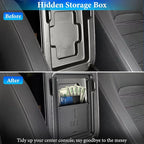 YPHUIKI 4PCS Center Console Organizer Compatible with Honda CRV 2023 2024 2025 2026 Accessories CR-V Hybrid Armrest Organizer Tray Hidden Storage Box Cup Holder