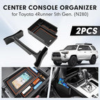 Autorder 2PCS Center Console Organizer for 2010-2024 Toyota 4Runner Accessories Armrest Storage Box Secondary Insert Tray Gear Shift Organizer Tray with Anti-Slip Mat
