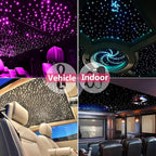 Twinkle Fiber Optic Lights RGBW Music Sync 16W Bluetooth APP Control Star Ceiling Light Kit for Car Home Indoor Interior Decoration Starlight Headliner 550 Pieces 0.03in 13.1ft
