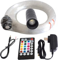 LED Fiber Optic Star Ceiling Light Kit for Car or Room 6W RGBW with Music Mode Remote Controller 300 Strands 0.75mm/0.03in 2m/6.5ft Starlight Headliner Kits