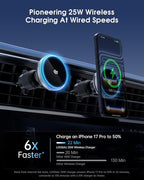 Qi2.2 Certified LOOSAU for 25W MagSafe Car Mount Charger with Cooling Fan &45W Adapter iPhone 17 Pro MaxCar Magnetic Phone Holder Charger Fast Charging for iPhone 16/15/14/13/12 Plus Air/Pixel 10 Pro